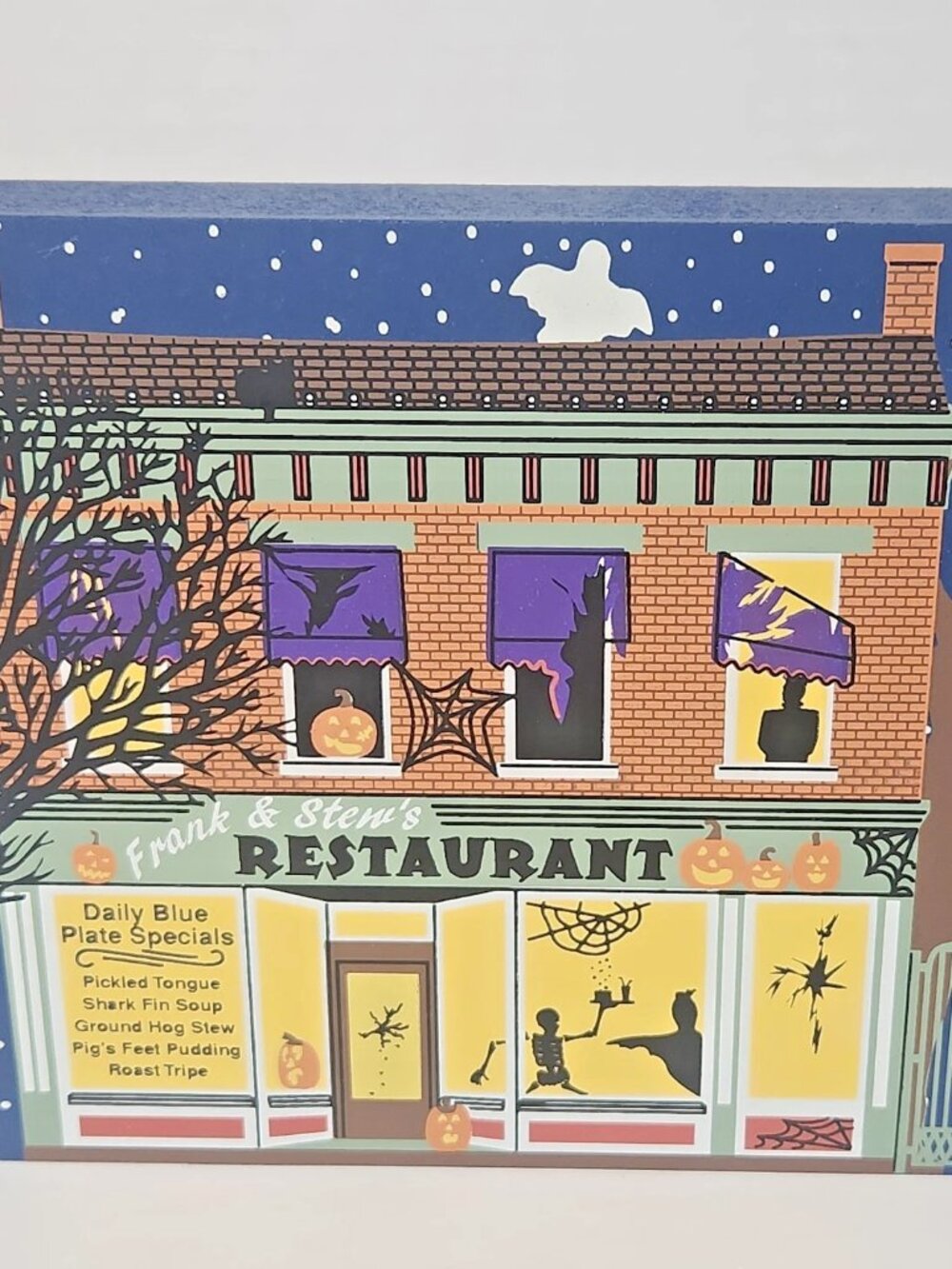 Cat’s Meow FRANK & STEW'S RESTAURANT 2003 Halloween Limited Edition Wood Shelf